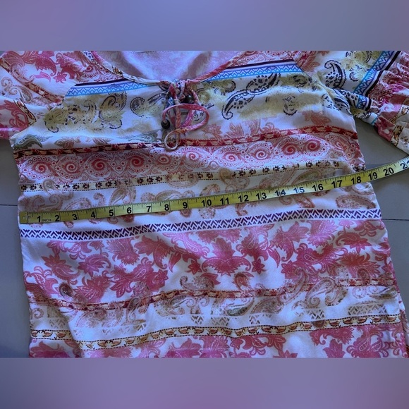 Rosa Nud Floral Print Pink Tunic Dress Beach Summer Lightweight Size Small - Picture 6 of 16